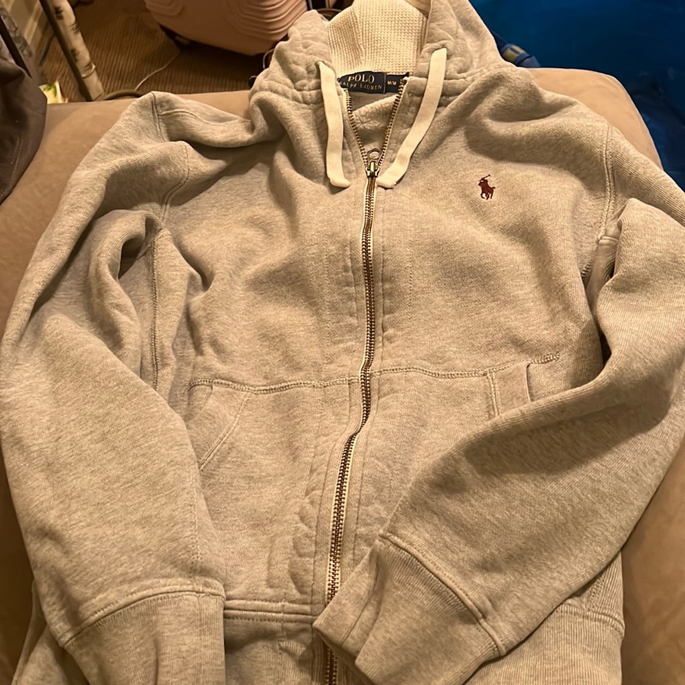 Polo Ralph Lauren gray zip up sweatshirt size medium
